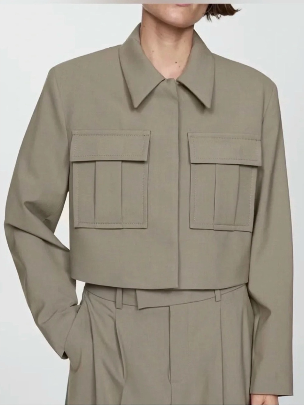 MNG Cropped Utility Jacket